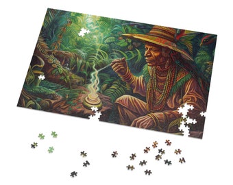 Medicine Shaman Painting Puzzles for Adults Psychedelic Spiritual Jigsaw Puzzle Gift for Her Him Home Activity 500 Piece 1000 Piece Puzzle