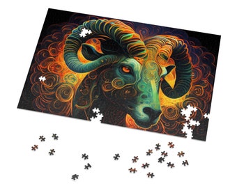 Bull Strong Painting Puzzles for Adults Psychedelic Spiritual Jigsaw Puzzle Gift for Her Him Home Activity 500 Piece 1000 Piece Puzzle