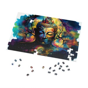 Psychedelic Buddha Jigsaw Puzzle: Spiritual AI Art (500 or 1000 Piece)