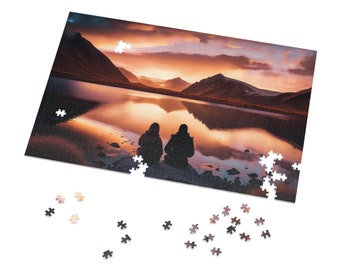 Couple Good Times Painting Puzzles for Adults Psychedelic Spiritual Jigsaw Puzzle Gift for Her Him Home Activity 500 Piece 1000 Piece Puzzle