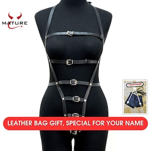 Women Leather Lingerie, Leather Lingerie Harness, Fullbody Harness, Sexy Harness Women,Women Body, Leather Strap, Leather Adult Gift For Her