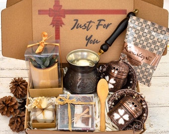 Coffee Lover's Gift Box, Coffee Gifts for Coffee Lovers in Your Life, Turkish Coffee Set Gift Box, Coffee Cup Pot Set, Christmas Gift Box.