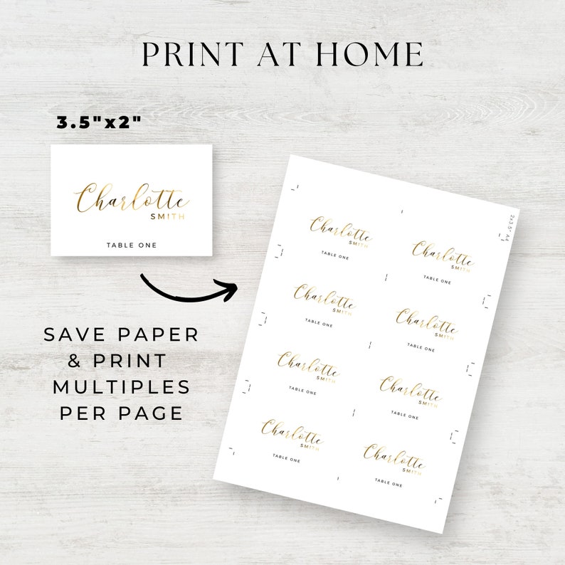 Printable Wedding Table Name Tags Place Card INSTANT DOWNLOAD Etsy