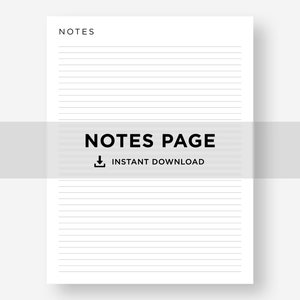 Printable Notes Page, Printable Lined Paper, Notetaking Page, College ...