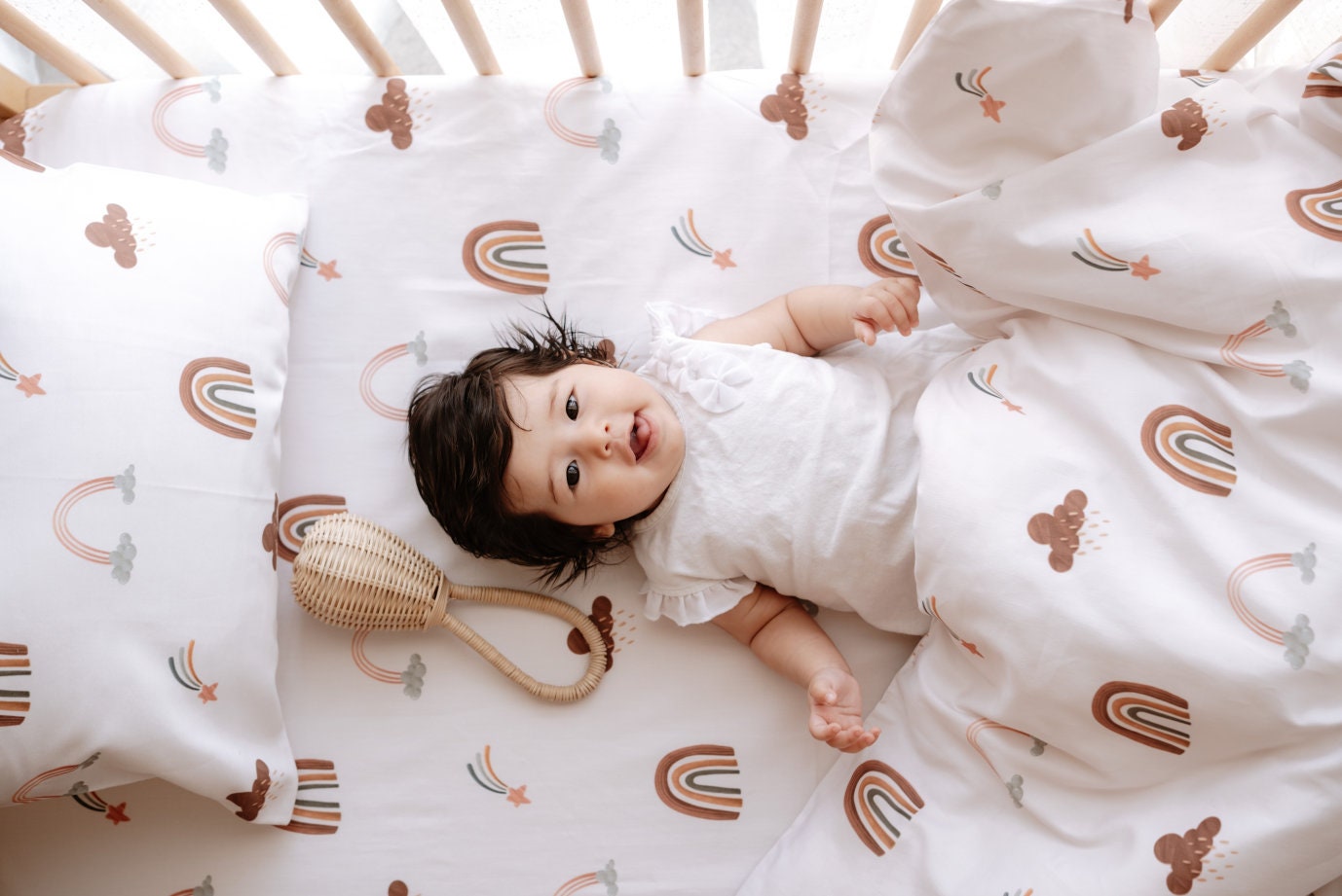 Rainbow Baby Bedding Etsy Canada