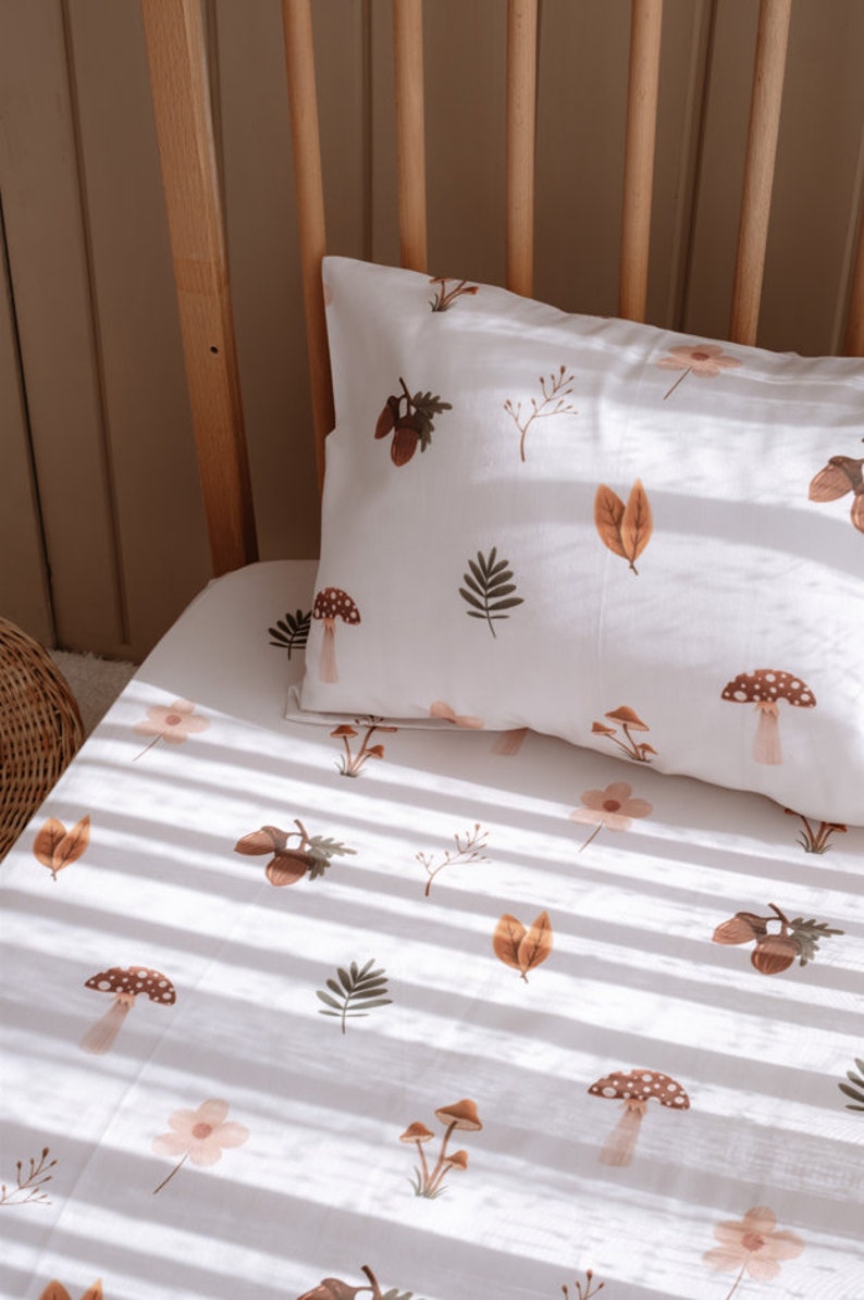 Organic Cotton Satin Fitted Baby Sheets - Forest Patterned Soft Crib ...