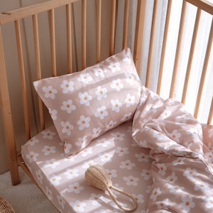 Daisy Bedding Set, Toddler Bedding, Baby Crib Bedding, Girls Bedding Twin Size Duvet Cover,New Baby Gift, mini crib bedding, nursery bedding