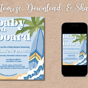 Baby on Board Baby Shower Invite DIGITAL DOWNLOAD