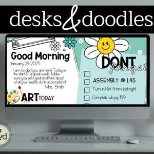 DAISY & DOTS Morning Classroom Slides| Morning Message| Daily Agenda| Morning Routine| Google Slides| Class Behavior| Morning Message|