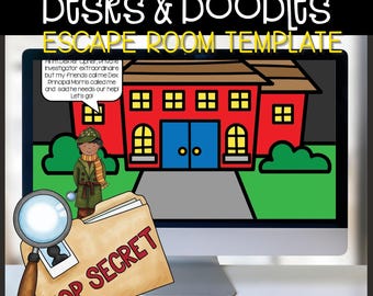 Editable Digital Escape Room Game for Kids | Printable Classroom Activity | Critical Thinking Puzzles | Any Subject Interactive Learning