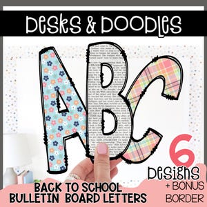 Teacher Bulletin Board Letters, Back to School Classroom Display, Printable Bulletin Board Alphabet, Classroom Decor Kit, Teacher Display