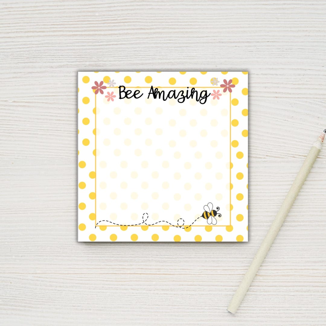 Bee Sticky Note, Colorful Memo Pad, Cute Insect Stationery, Office Desk ...