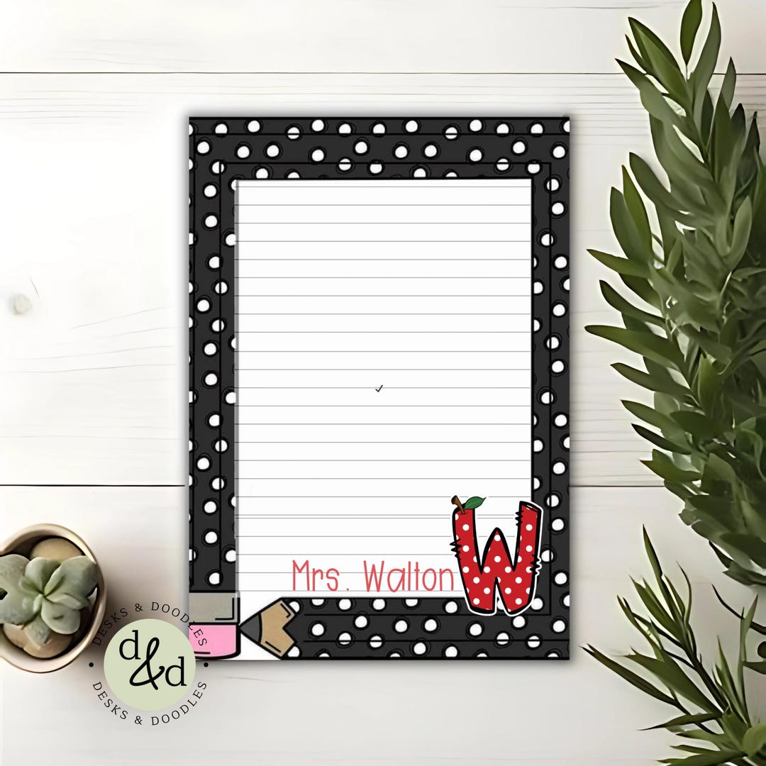 Personalized Teacher Notepad: Custom Pencil Sticky Notes - Etsy