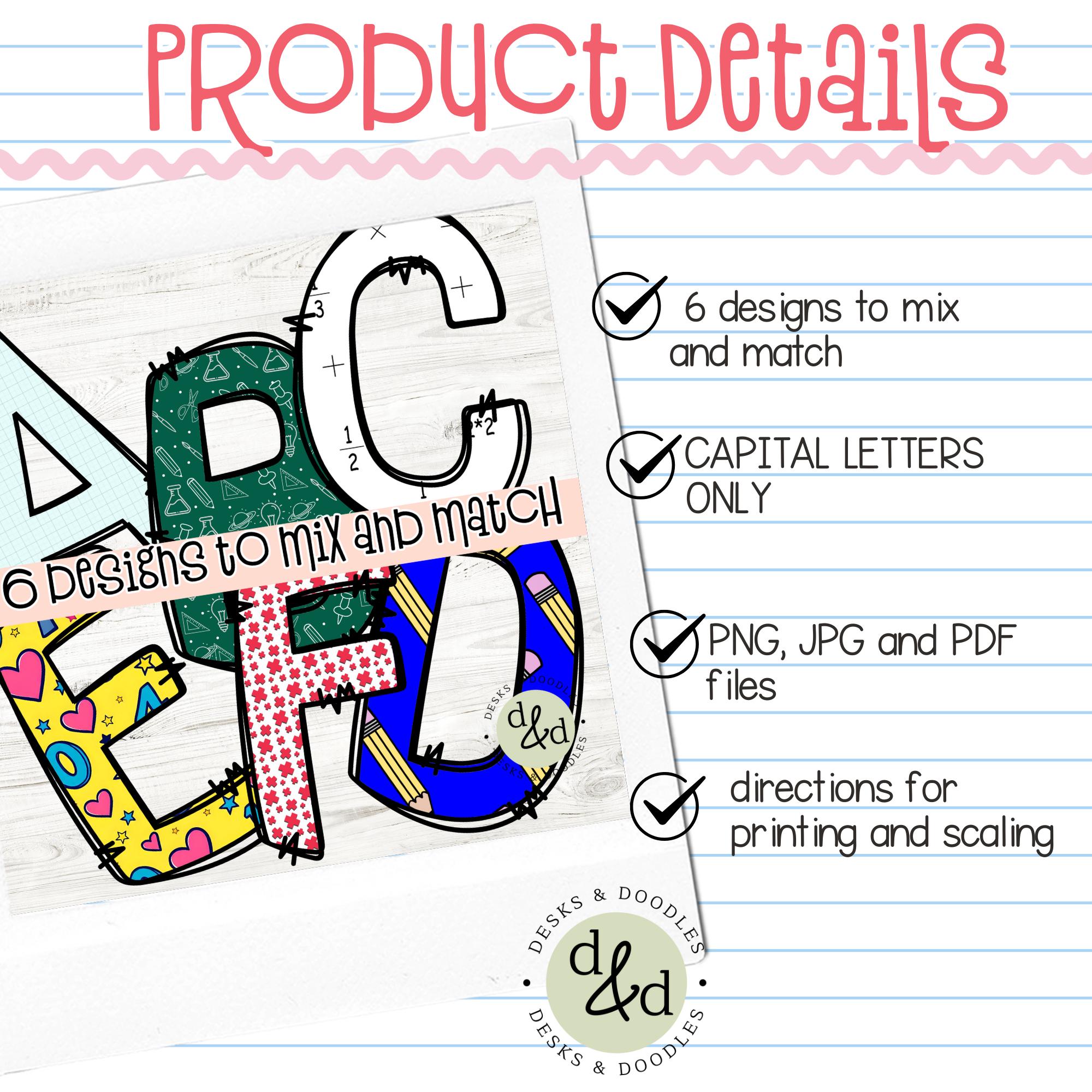 Math Bulletin Board Letters |capital A-Z Bulletin Board Letters| Easy ...