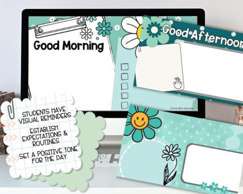 DAISY & DOTS Morning Classroom Slides Morning Message Daily Agenda ...