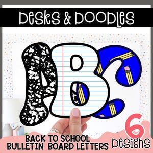 Back to School Supplies Bulletin Board Letters |Printable A-Z Bulletin Board Letters, Numbers, Symbols| Easy Classroom Decorations|