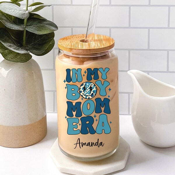 Mom Iced Coffee Glass Cup, Gifts for Mom, Pregnancy Announcement, Baby Shower Gift, Cool Mom Era, Coffee Cup for Mother's Day Gift