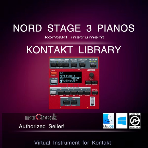 Nord Stage 3 Pianos for Kontakt Library Kontakt NKI Instrument norCtrack virtual instrument nord vst Sample Pack