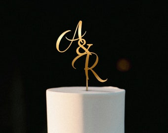 Couple Initials Cake Topper For Wedding, Personalised Cake Topper, Gold Custom Topper, Engagement Party, Wedding Gift, Anniversary, Rustic