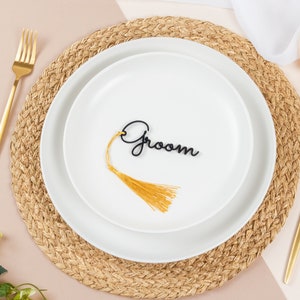 Personalized Acrylic Wedding Place Name with Tassel