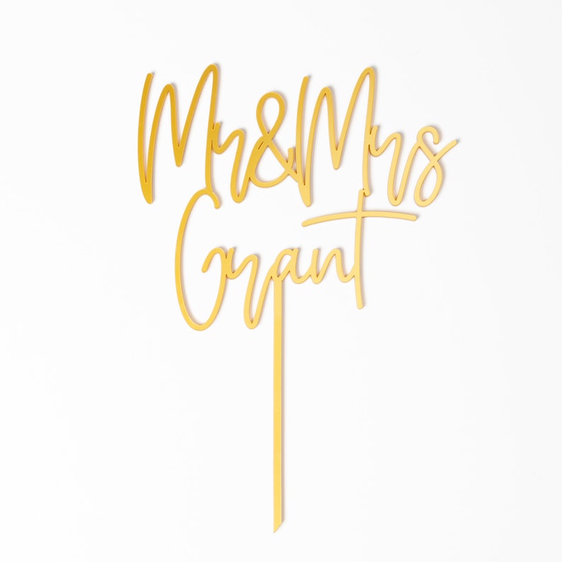 Personalised Mr & Mrs Acrylic Wedding Cake Topper, Last Name Topper immagine 9