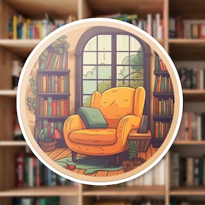 Vinyl Reading Nook Sticker, Book Lover Gift, Bookworm Decor, Bookish Wall Decal, Reading Corner Decoration