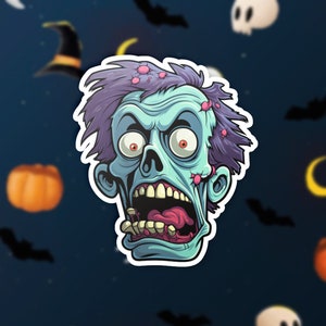 Zombie Vinyl Sticker, Laptop Decal, Water Bottle Sticker, Horror Fan Gift, Halloween Theme