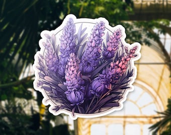 Lavender Sticker, Floral Decal, Nature Inspired Scrapbook Decoration, Laptop Sticker, Planner Accessory