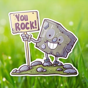 Vinyl You Rock Sticker, Inspirational Decal, Positive Vibes Sticker, Notebook Decoration, Cool Sticker Gift,
