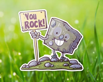 Vinyl You Rock Sticker, Inspirational Decal, Positive Vibes Sticker, Notebook Decoration, Cool Sticker Gift,