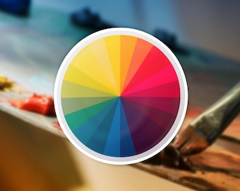 Vinyl Color Wheel Sticker, Rainbow Sticker, Creative Journal Decor, Art Supplies Sticker, Art Gift, Craft Room Decor