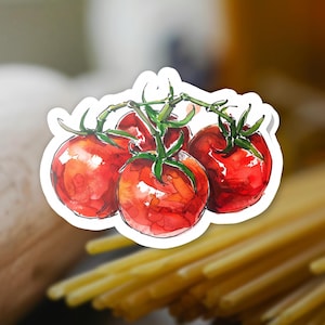 Tomato Watercolor Sticker, Vegetable Lover Gift, Food Journal Sticker, Scrapbooking Decoration, Plant Lover Gift