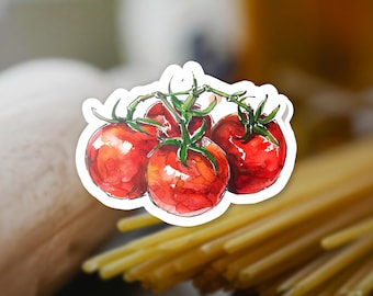 Tomato Watercolor Sticker, Vegetable Lover Gift, Food Journal Sticker, Scrapbooking Decoration, Plant Lover Gift