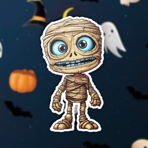 Mummy Vinyl Sticker, Halloween Sticker, Laptop Decal, Spooky Decoration, Horror Gift