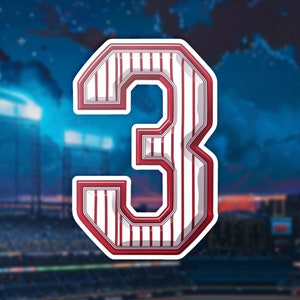 Vinyl Sticker of Bryce Harper Jersey Number, Sports Decal, Baseball Fan Gift, Philadelphia Phillies, Phillies Fan, MV3