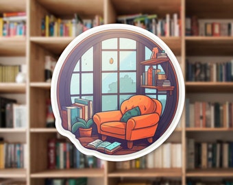 Reading Nook Vinyl Sticker, Bookworm Gift, Book Lover Decor, Bookish Wall Decal, Cozy Reading Corner Decoration