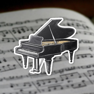 Black Piano Keyboard Vinyl Sticker, Music Lover Decal, Keyboard Instrument Decoration, Musical Gift
