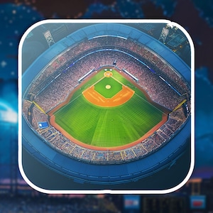 Vinyl Baseball Stadium Aerial View Sticker, Sports Lover Gift, Home Decor Decal, Wall Art Decoration