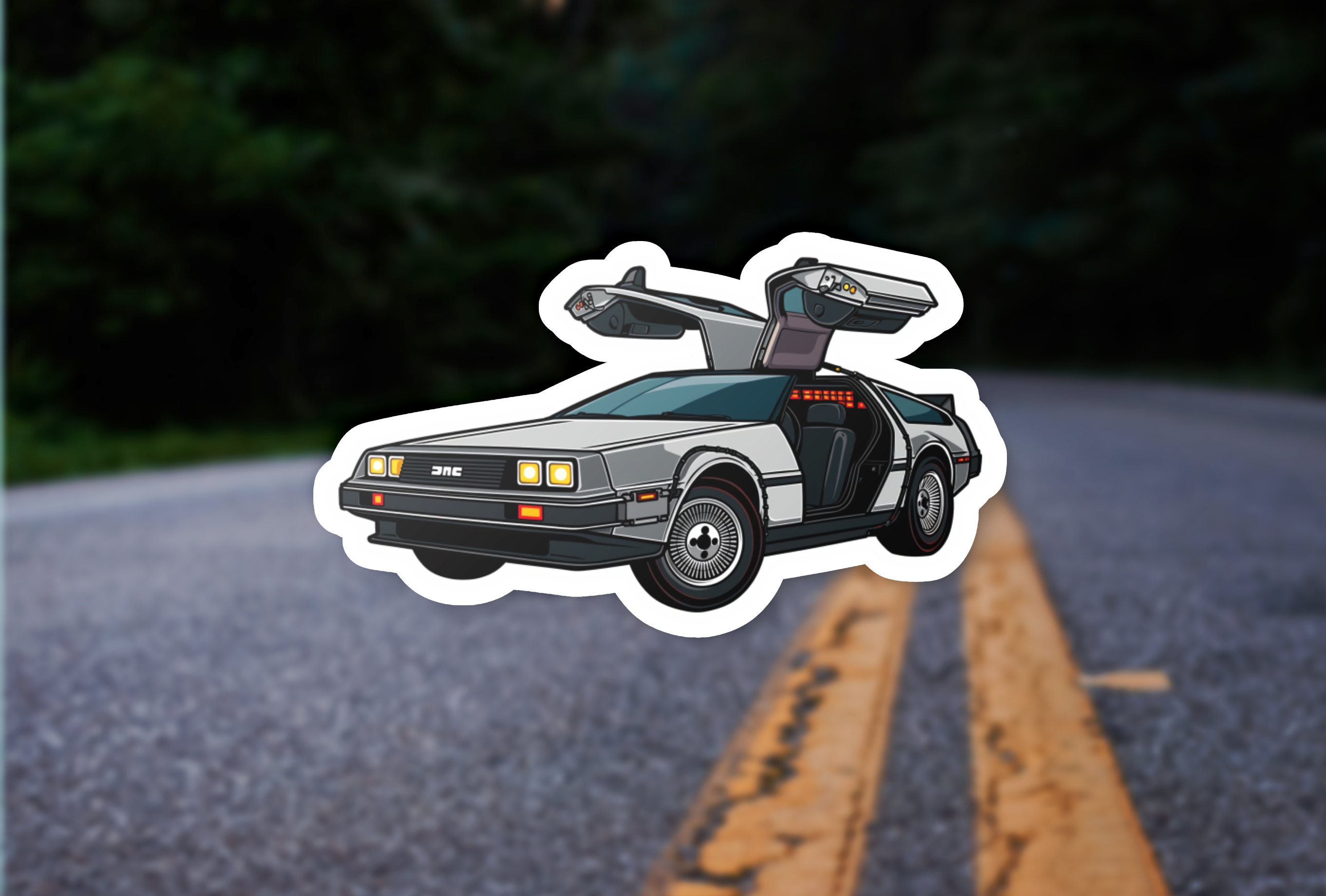 Delear Rear Sticker Delorean Vinyl Sticker, Back to the Future Decal, Movie Car Sticker ...