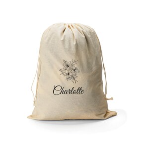 Personalized Cotton Drawstring Pouch: Custom Dust Bag, Travel Storage image 2