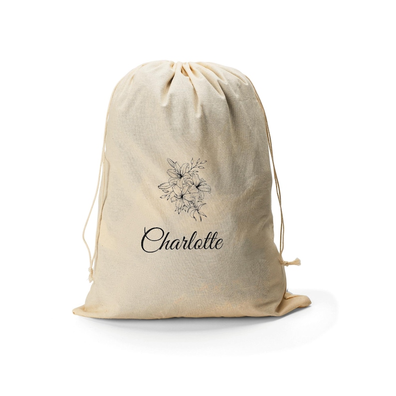 Personalized Cotton Drawstring Pouch: Custom Dust Bag, Travel Storage image 2