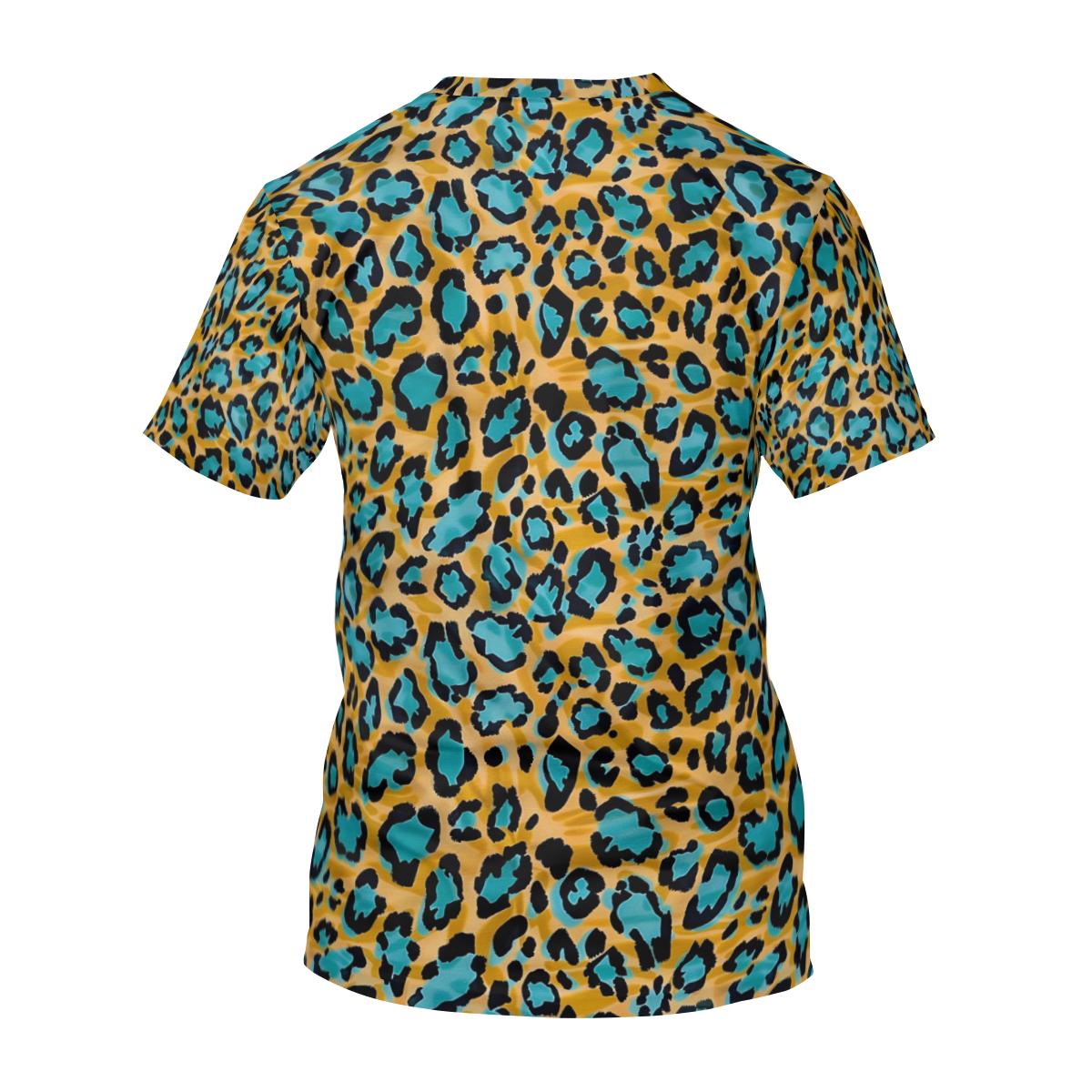 Turquoise Leopard Print T-shirt: Lightweight Trendy Women's Tee - Etsy