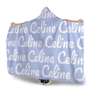 Personalized Blue Fleece Hooded Blanket: Oversized Adult Cape image 8