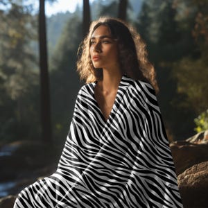 Zebra Print Throw Blanket: Soft Faux Fur, Cozy Home Decor