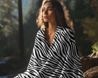 Zebra Print Throw Blanket: Soft Faux Fur, Cozy Home Decor