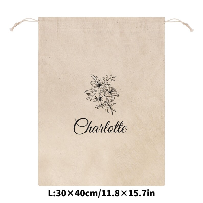 Personalized Cotton Drawstring Pouch: Custom Dust Bag, Travel Storage image 5