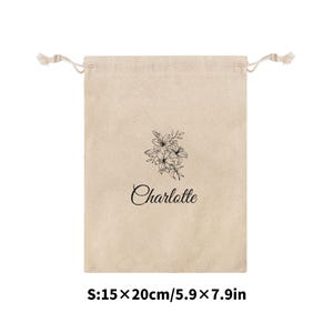 Personalized Cotton Drawstring Pouch: Custom Dust Bag, Travel Storage image 3
