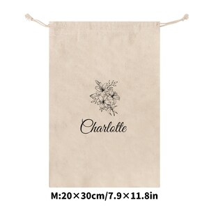 Personalized Cotton Drawstring Pouch: Custom Dust Bag, Travel Storage image 4