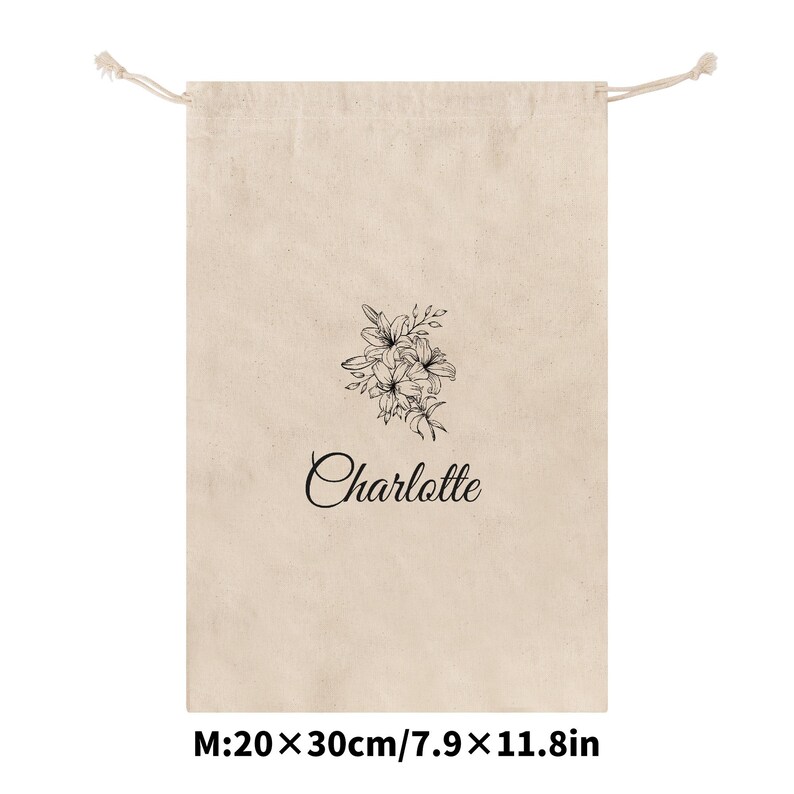 Personalized Cotton Drawstring Pouch: Custom Dust Bag, Travel Storage image 4