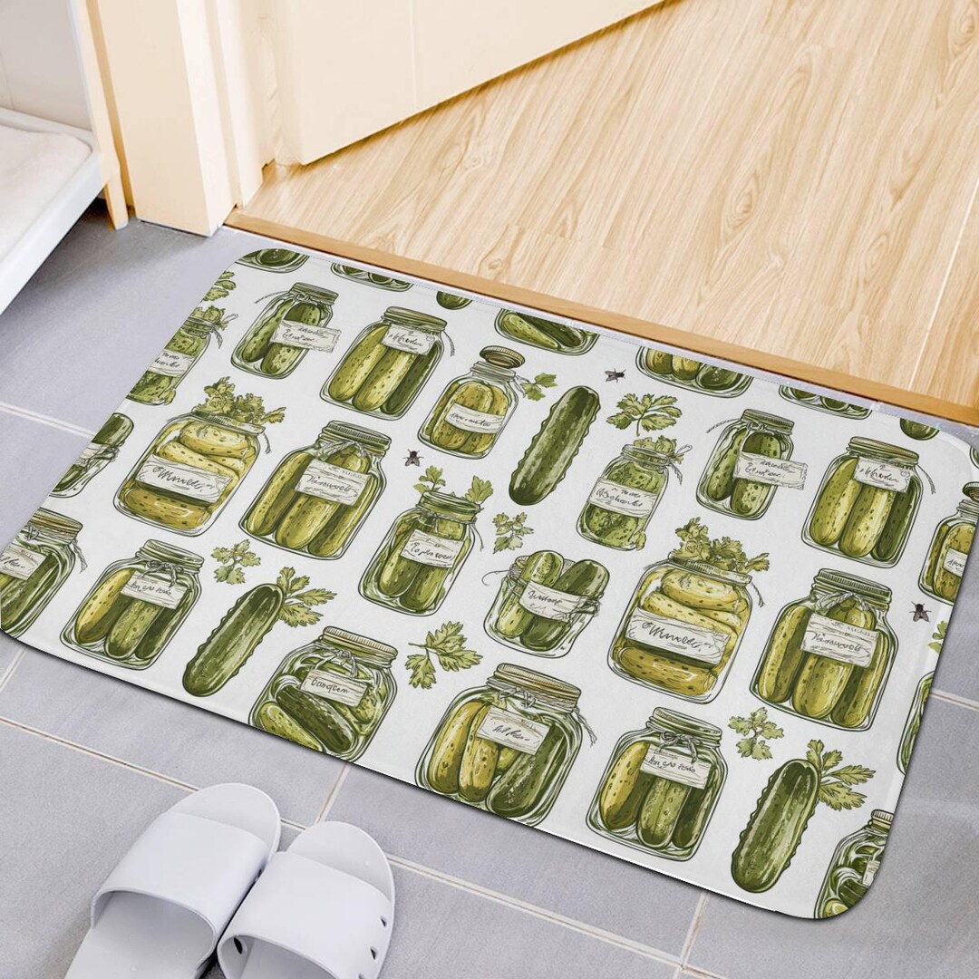 Pickle Lovers Gift, Pickle Bathroom Rug: Flannel Non-slip Bath Mat - Etsy
